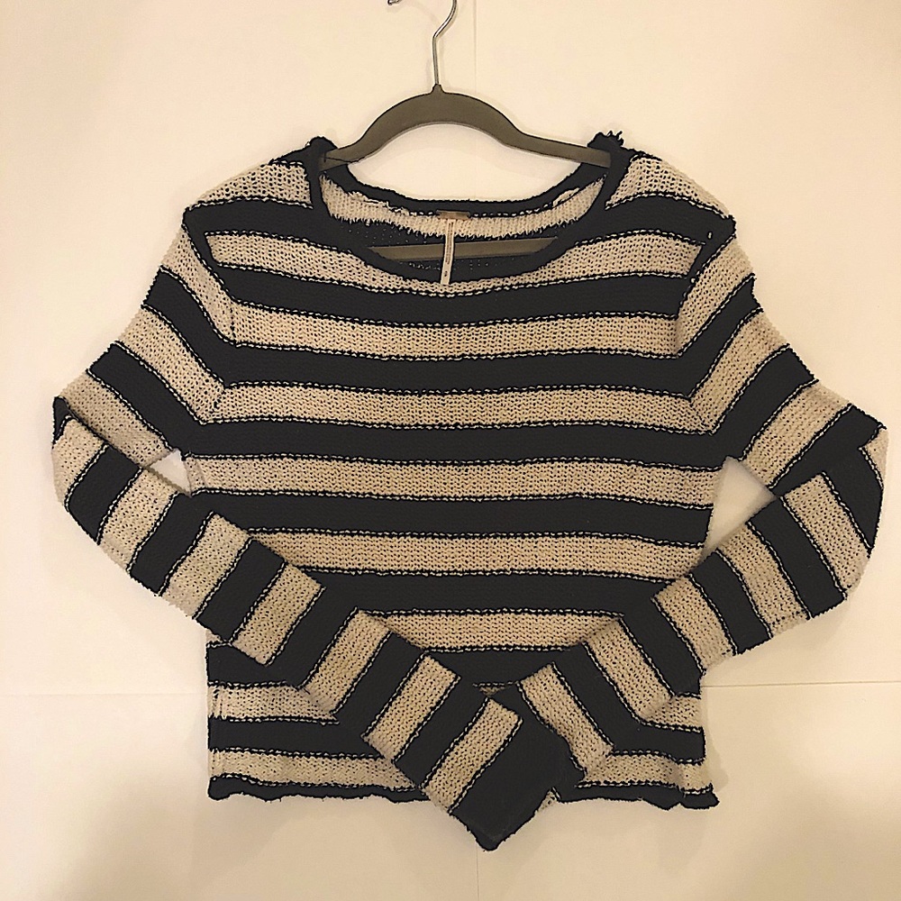 Striped cropped sweater